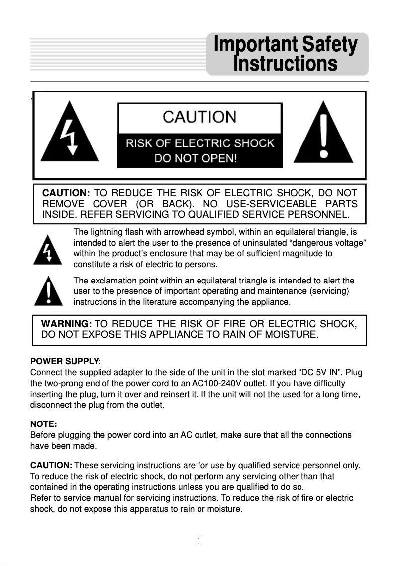 Image de la première page du manuel de l'appareil M3