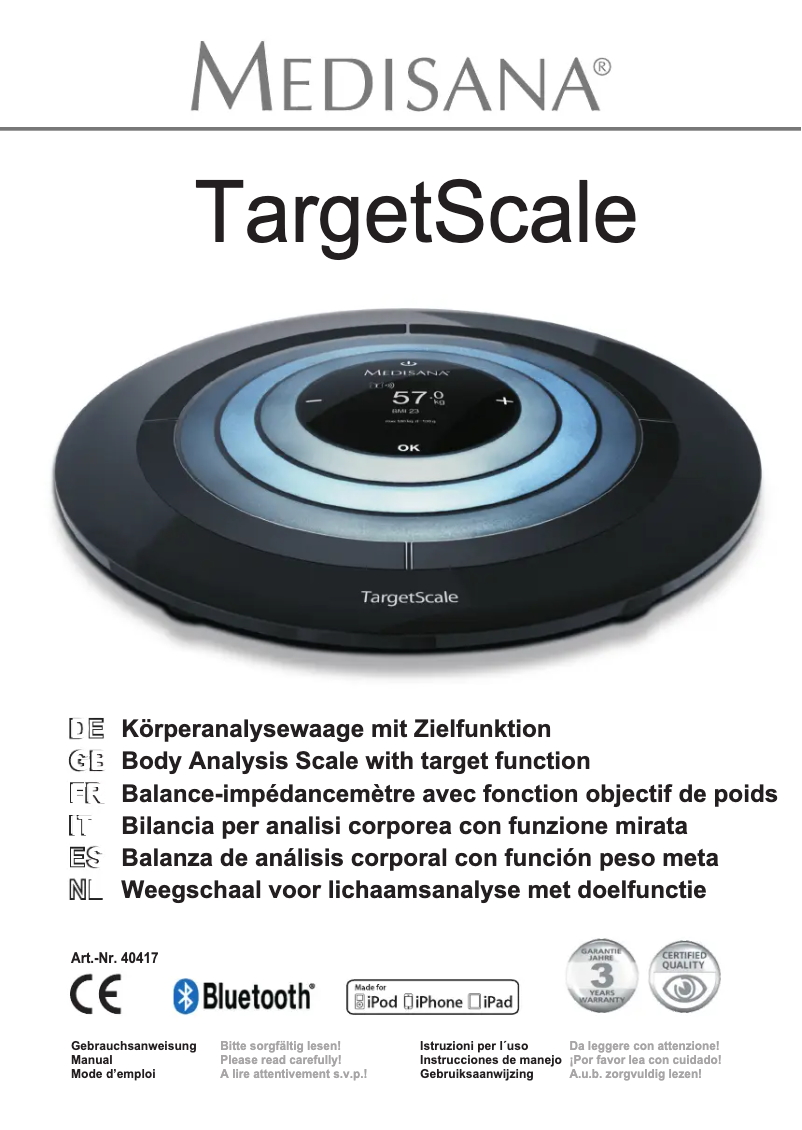 Image de la première page du manuel de l'appareil 40417 TargetScale