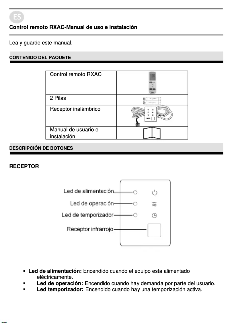 Page n°1 - Manuel utilisateur Baxi RZGC120