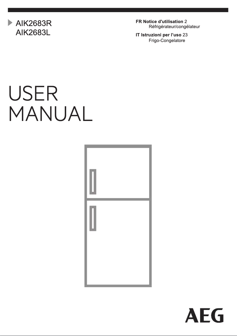 Página 1 del manual Manual de usuario AEG AIK2683L