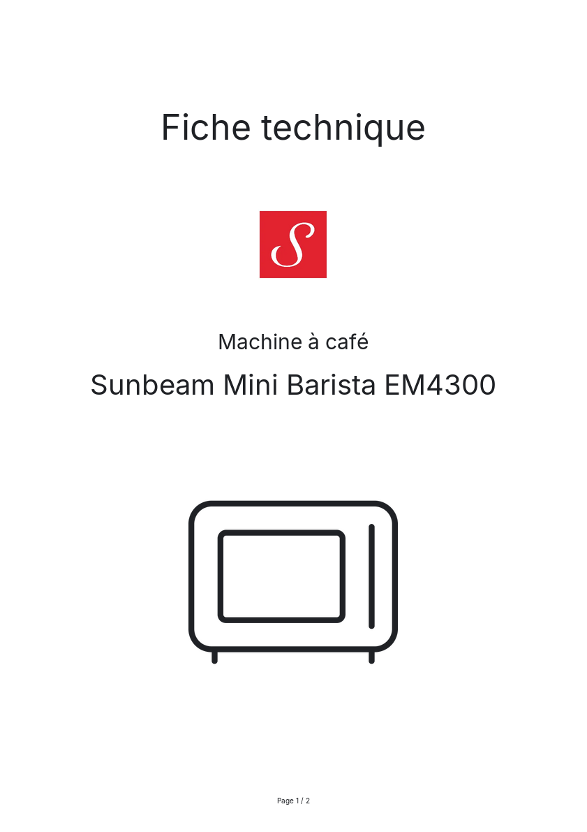 Image de la première page du manuel de l'appareil Mini Barista EM4300