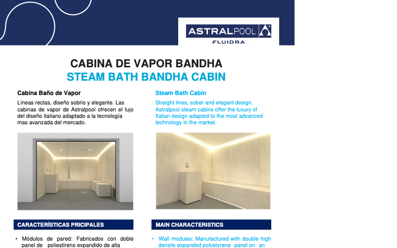 Page 1 de la notice Fiche technique AstralPool Bandha