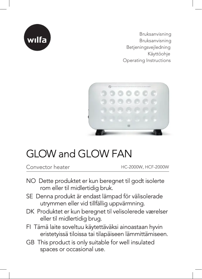 Page n°1 - Manuel utilisateur Wilfa HCF-2000W