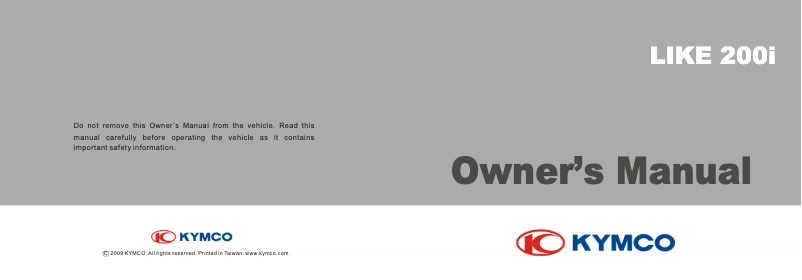 Page 1 de la notice Manuel utilisateur Kymco Like 200i