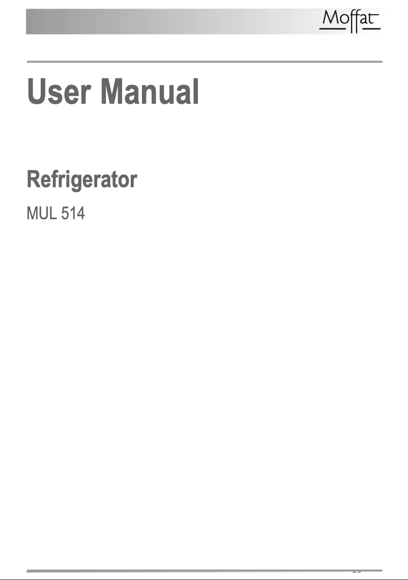 Page 1 de la notice Manuel utilisateur Moffat MUL 514