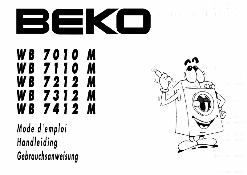 Page 1 de la notice Manuel utilisateur Beko WB7212