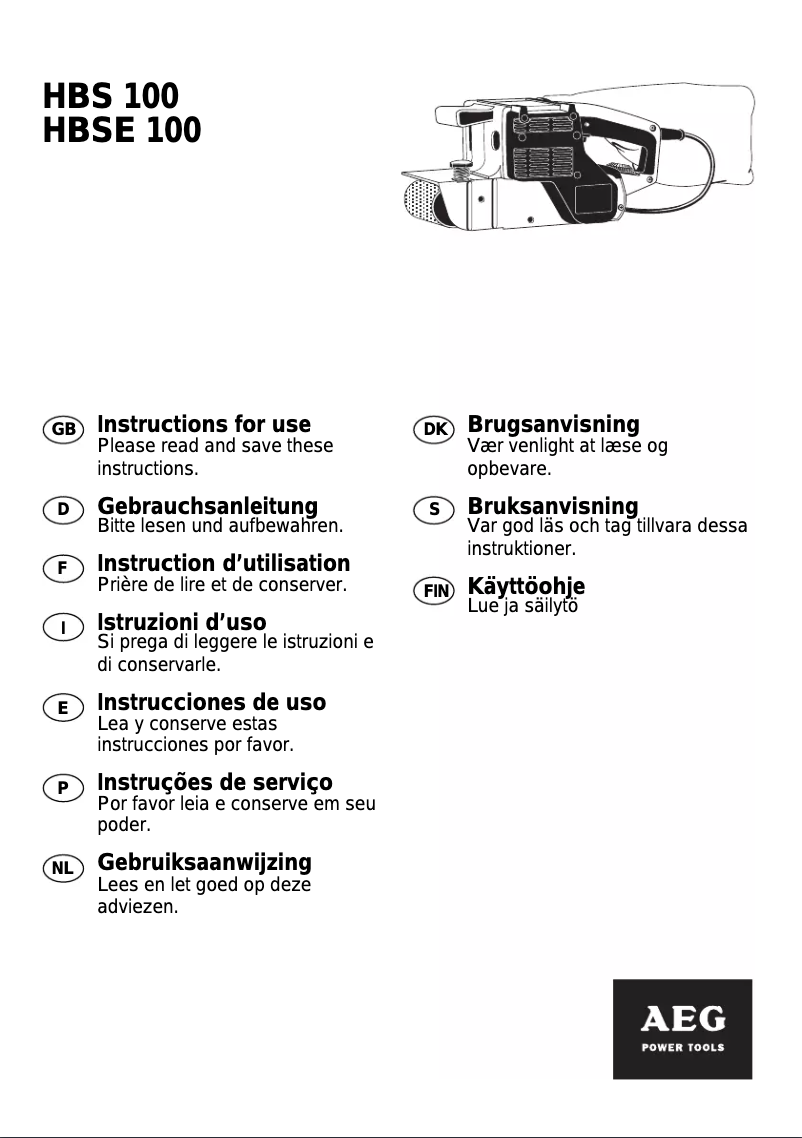 Page n°1 - Manuel utilisateur AEG HBSE 100