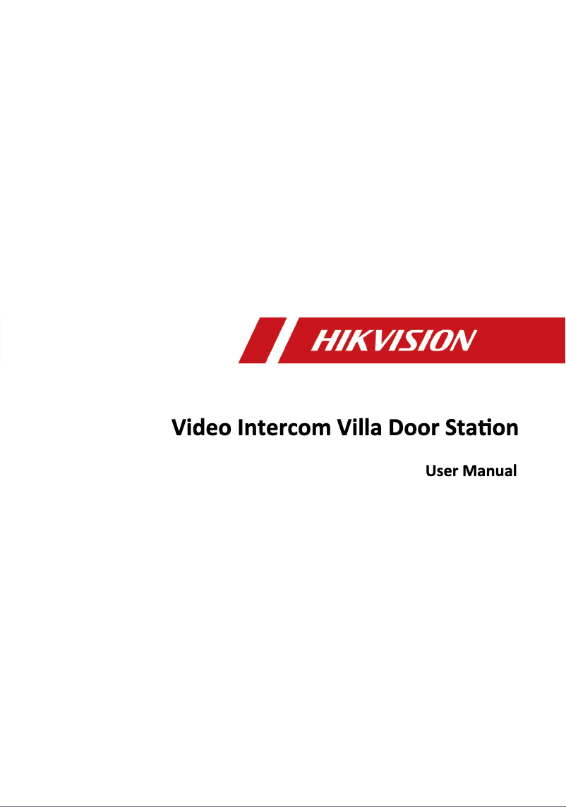 Page n°1 - Manuel utilisateur Hikvision DS-KIS605-P