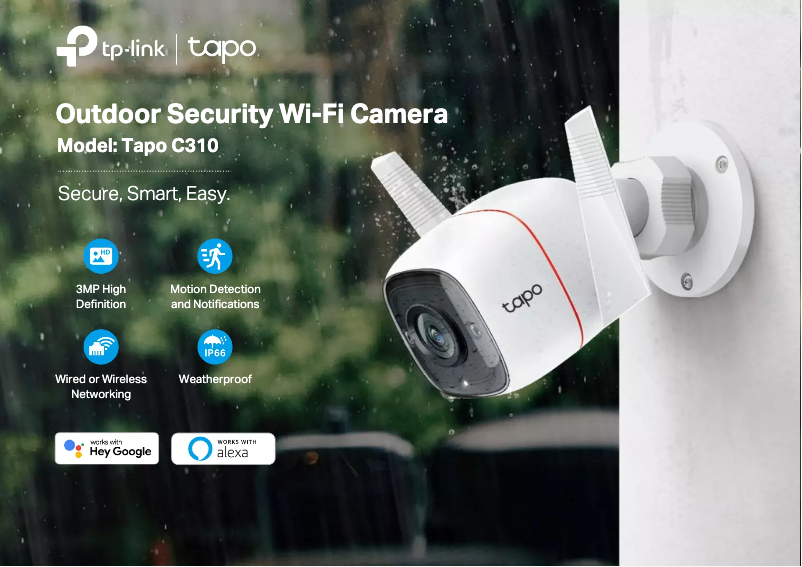 Page 1 de la notice Fiche technique TP-Link Tapo C310