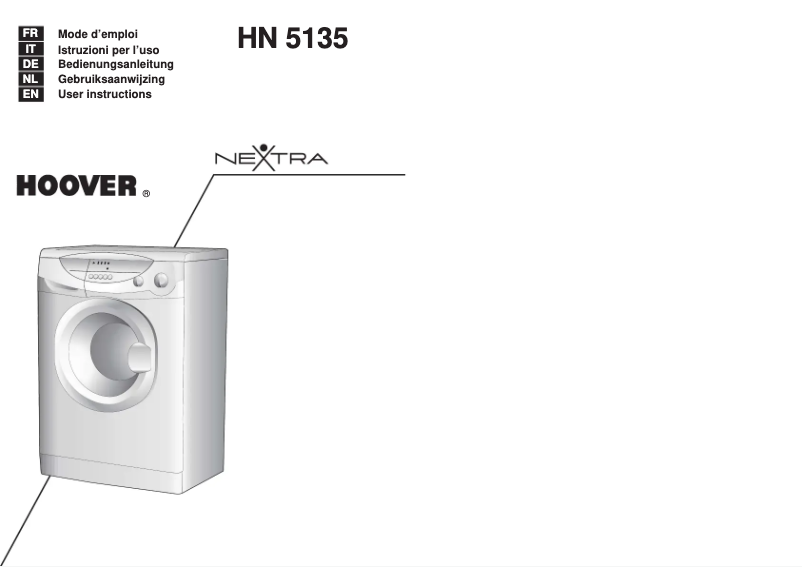 Page 1 de la notice Manuel utilisateur Hoover HN 5135-83M