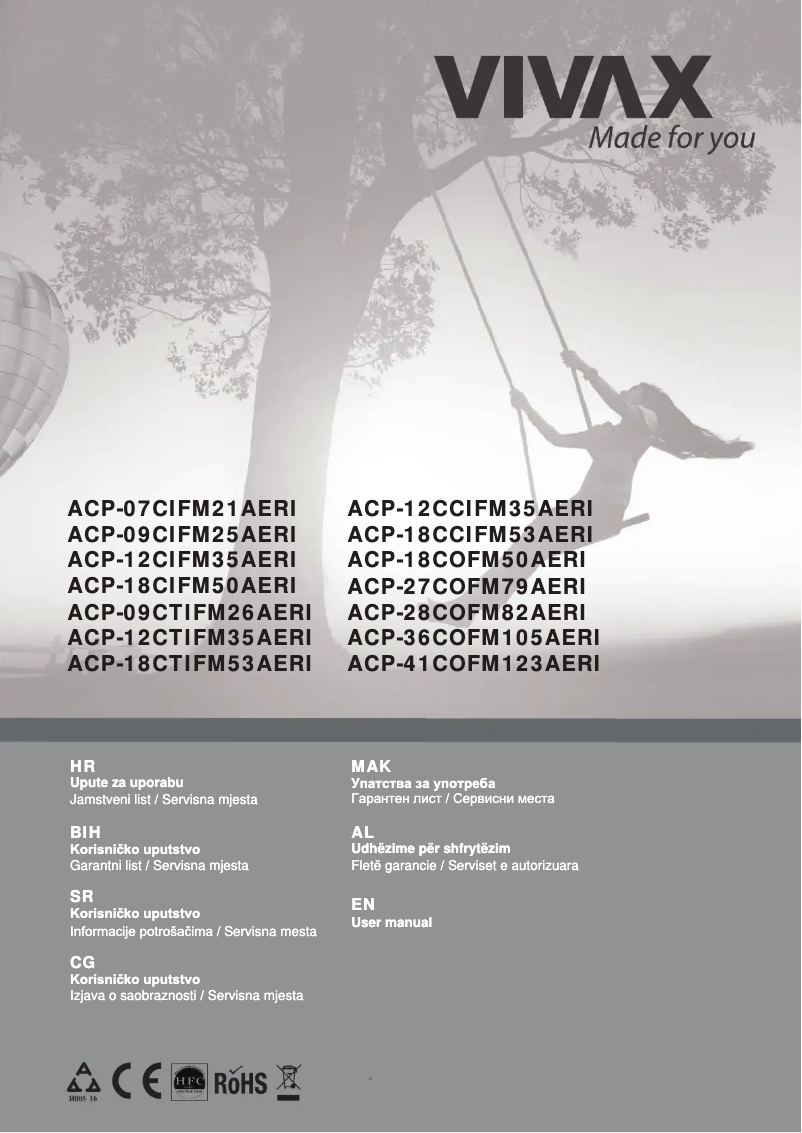 Page n°1 - Manuel utilisateur Vivax ACP-18CIFM35AERI2