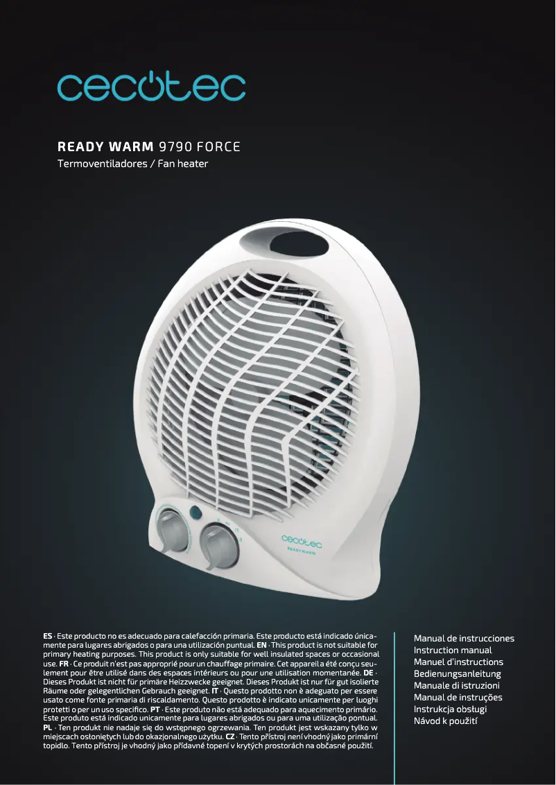 Image de la première page du manuel de l'appareil Ready Warm 9790 Force