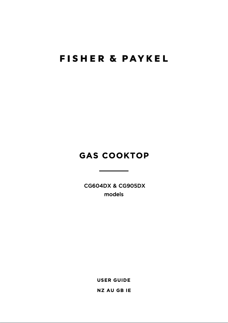 Page 1 de la notice Manuel utilisateur Fisher & Paykel CG905DX1