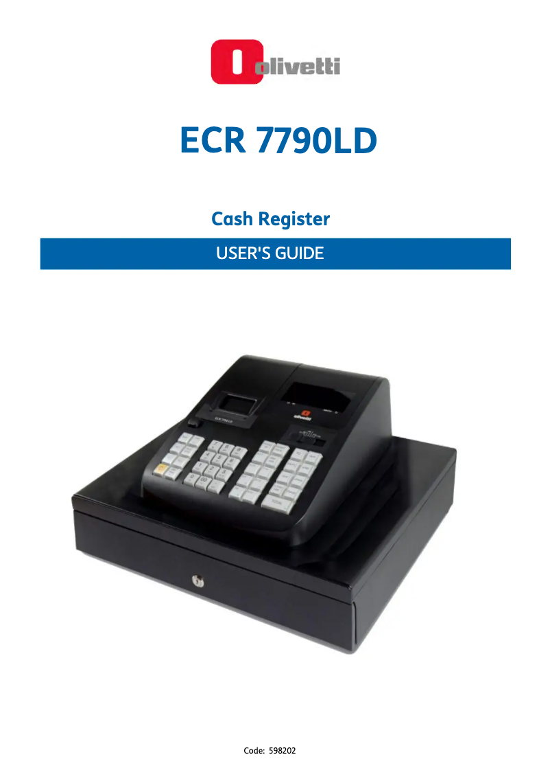 Page n°1 - Manuel utilisateur Olivetti ECR 7790 LD