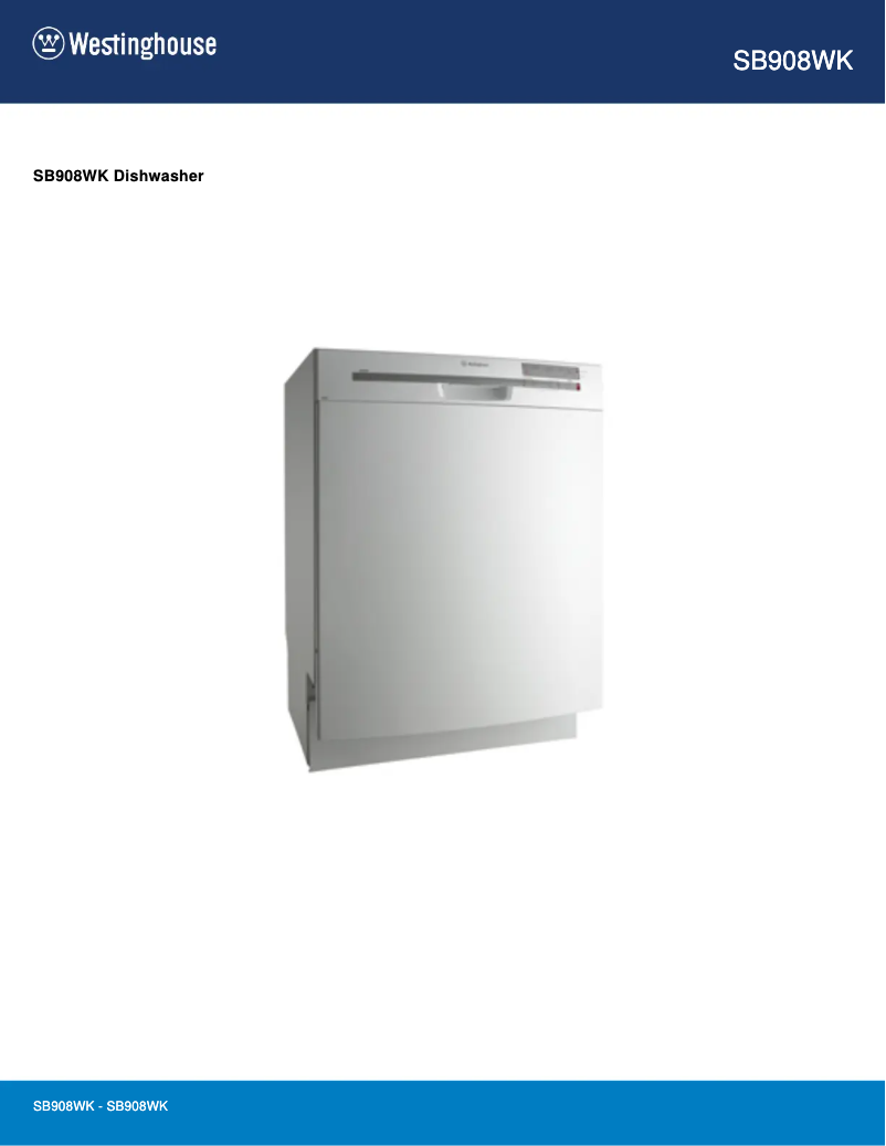Page n°1 - Fiche technique Westinghouse SB908WK