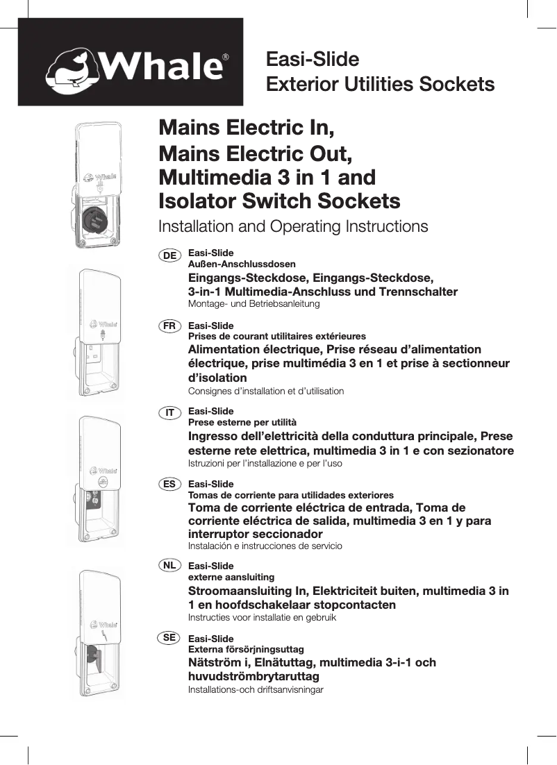 Image de la première page du manuel de l'appareil Isolator Switch Socket