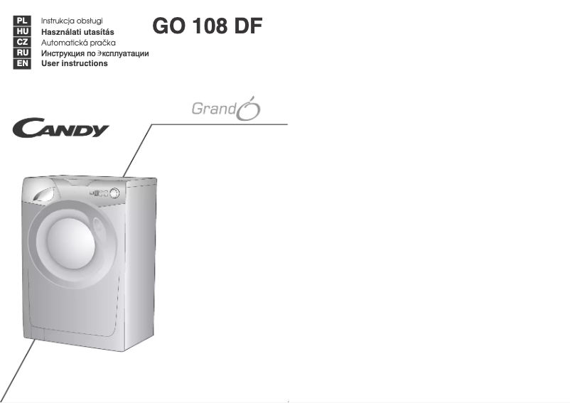 Page n°1 - Manuel utilisateur Candy GO 108DF-01