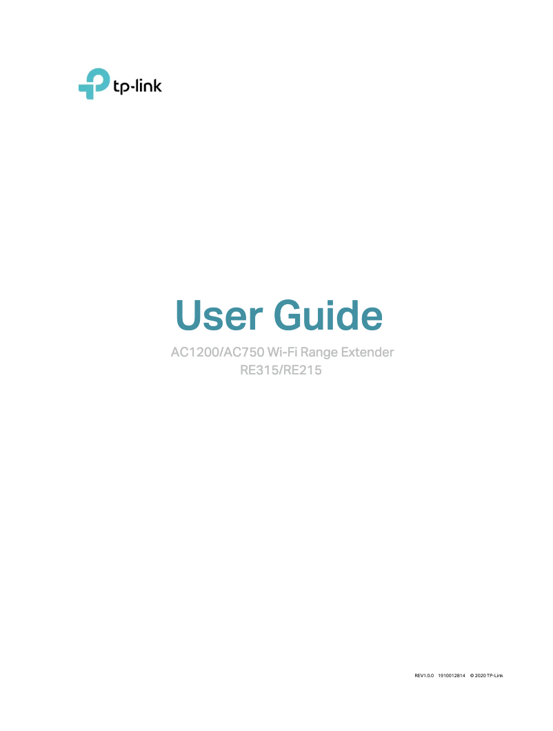 Page n°1 - Manuel utilisateur TP-Link RE215