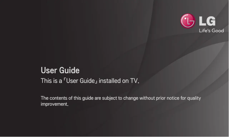 Page n°1 - Manuel utilisateur LG 37CS560Y