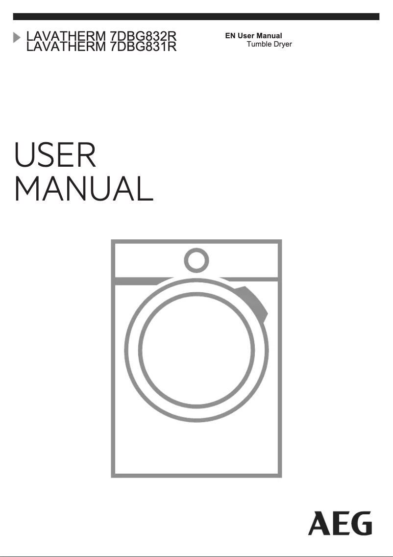 Page n°1 - Manuel utilisateur AEG T7DBG832R
