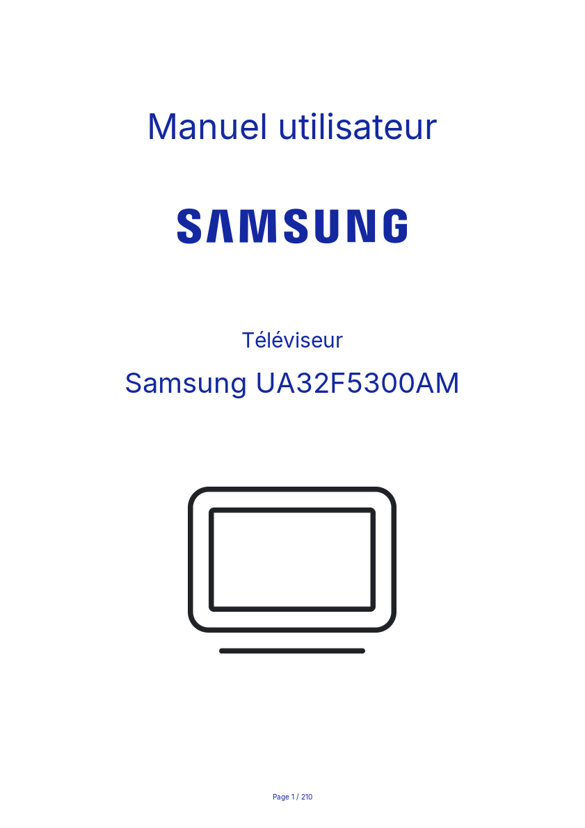 Page n°1 - Manuel utilisateur Samsung UA32F5300AM
