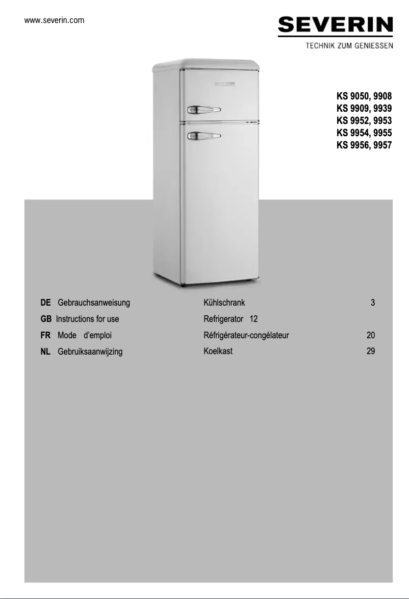 Página 1 del manual Manual de usuario Severin KS 9939