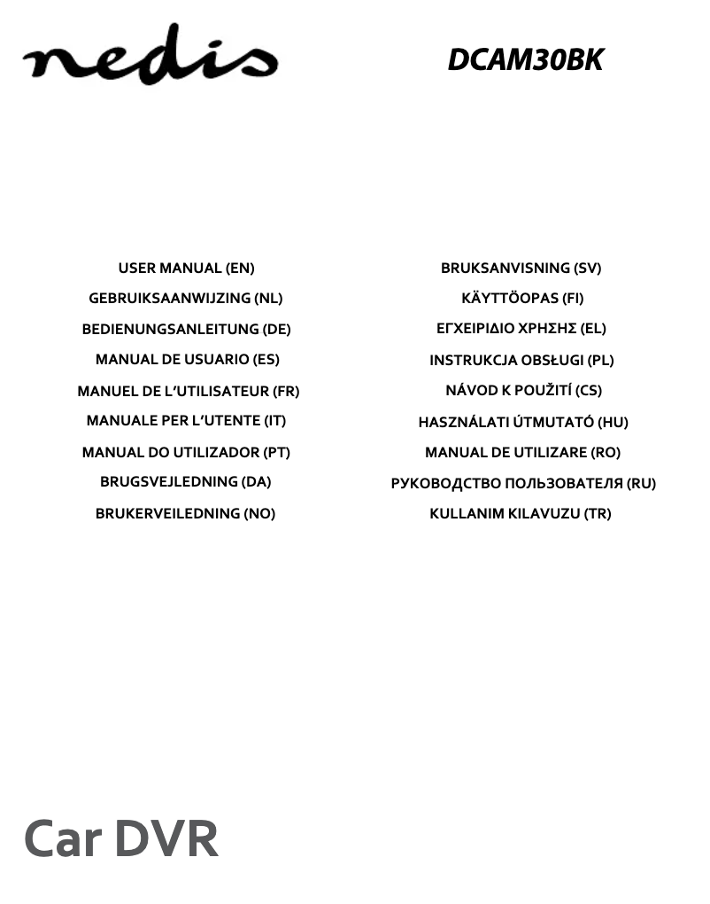 Page n°1 - Manuel utilisateur Nedis DCAM30BK