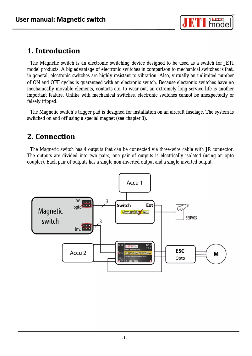 Page 1 de la notice Manuel utilisateur JETI JMS-MSW