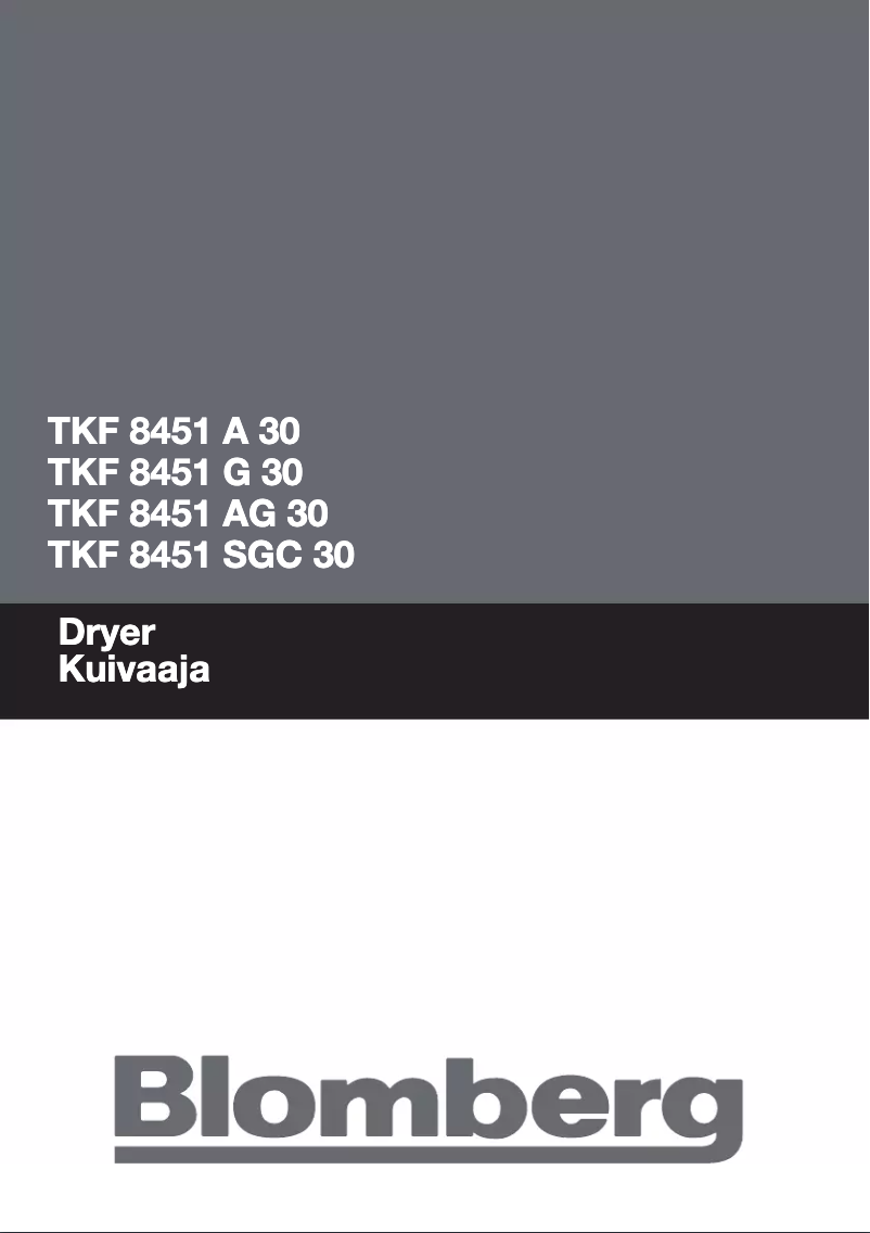 Page n°1 - Manuel utilisateur Blomberg TKF 8451 G 30