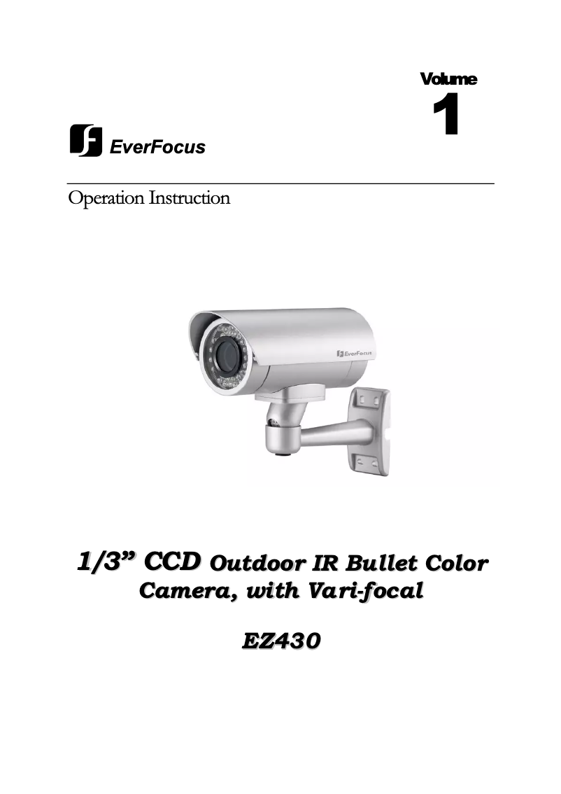 Page 1 de la notice Manuel utilisateur EverFocus EZ430