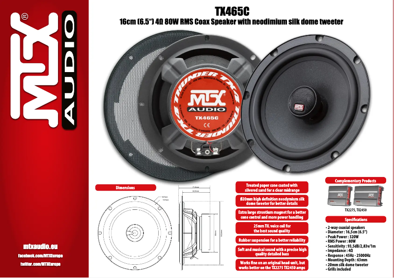 Page n°1 - Manuel utilisateur MTX Audio TX469C