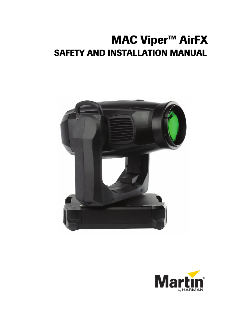 Página 1 del manual Guía de instalación Martin MAC Viper AirFX