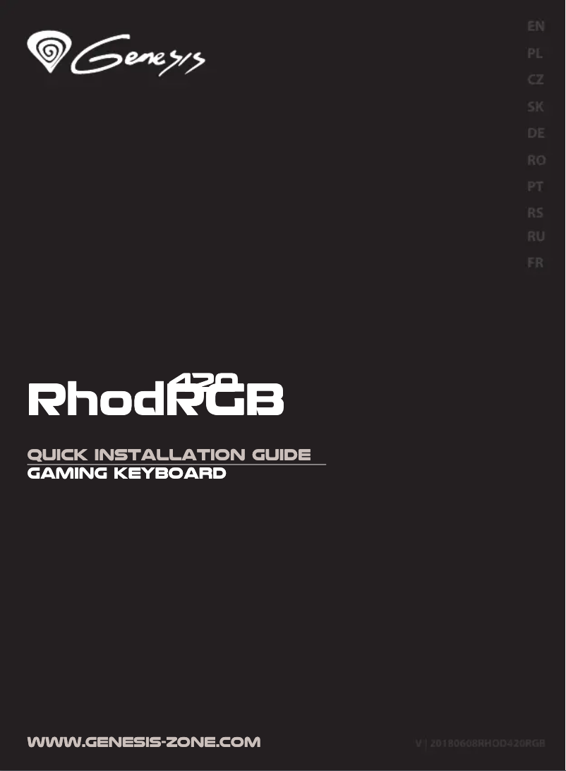 Page 1 de la notice Manuel utilisateur Genesis Rhod 420 RGB
