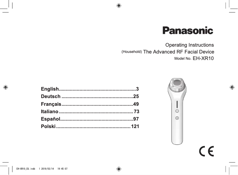 Page 1 de la notice Manuel utilisateur Panasonic EH-XR10