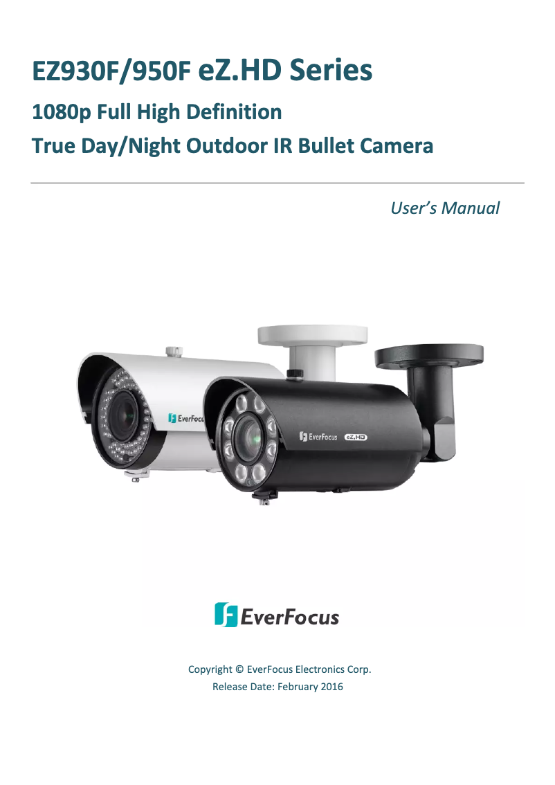 Page 1 de la notice Manuel utilisateur EverFocus EZ950F