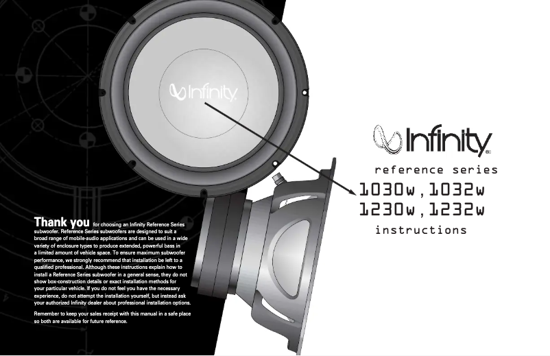 Página 1 del manual Manual de usuario Infinity Reference 1232w