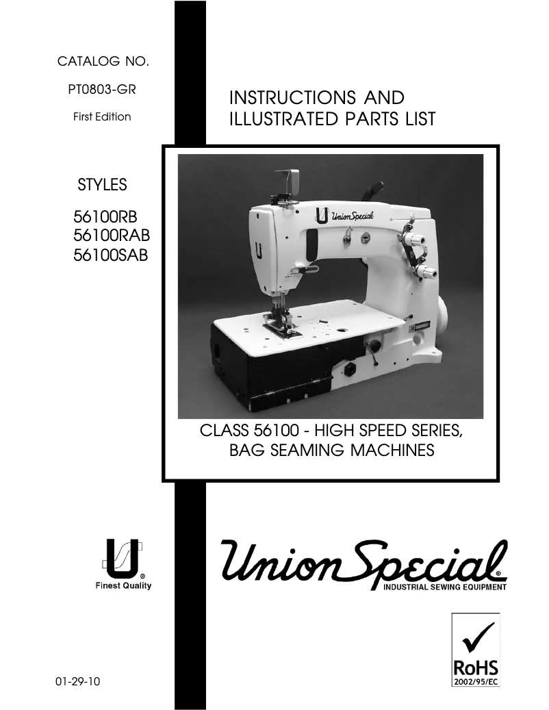 Page n°1 - Manuel utilisateur Union Special 56100RAB