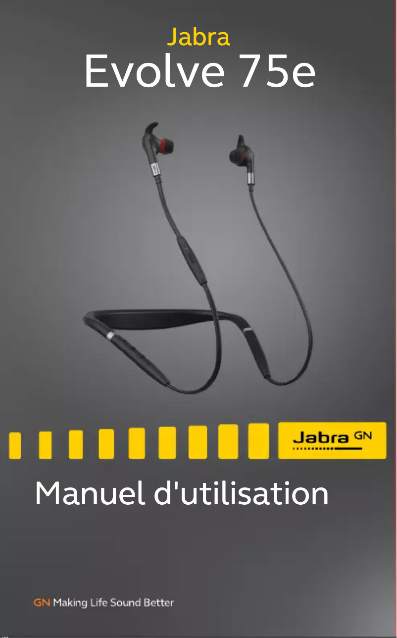 Page 1 de la notice Manuel utilisateur Jabra Evolve 75e
