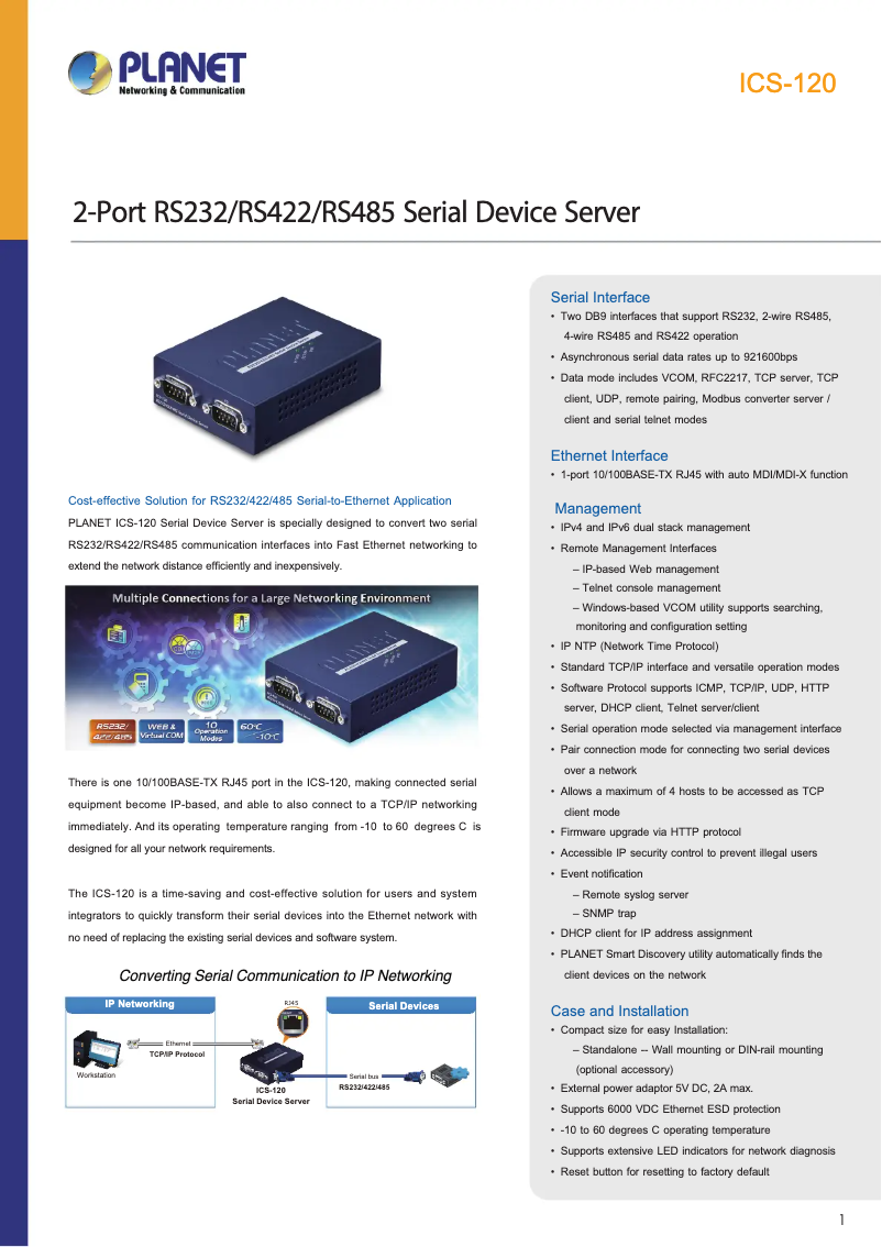 Image de la première page du manuel de l'appareil ICS-120