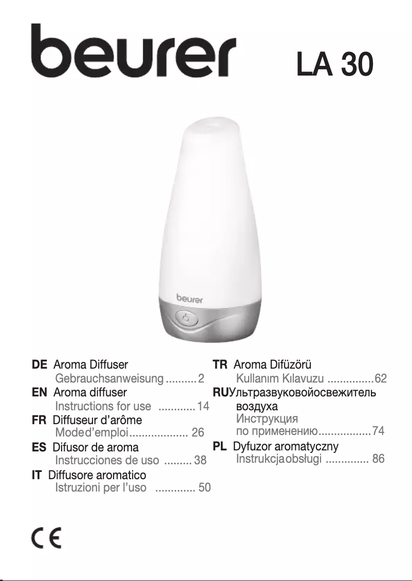 Página 1 del manual Manual de usuario Beurer LA 30