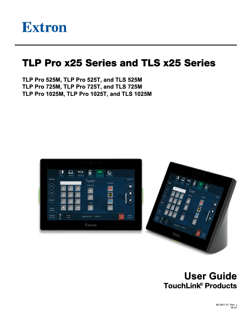 Page n°1 - Manuel utilisateur Extron TLP Pro 725M