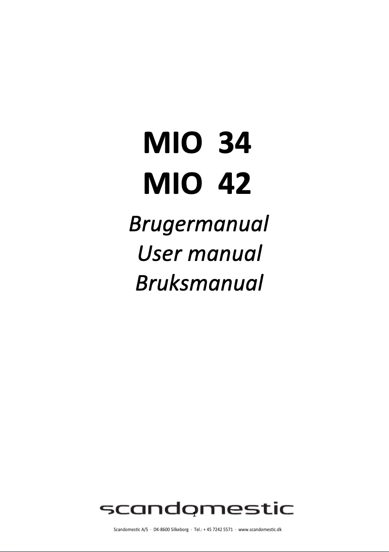Page 1 de la notice Manuel utilisateur Scandomestic MIO 42