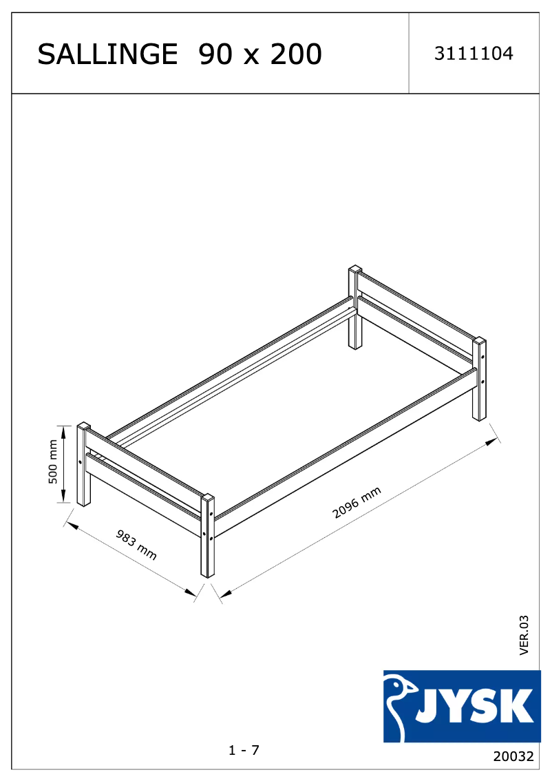 Image de la première page du manuel de l'appareil Sallinge (90x200)