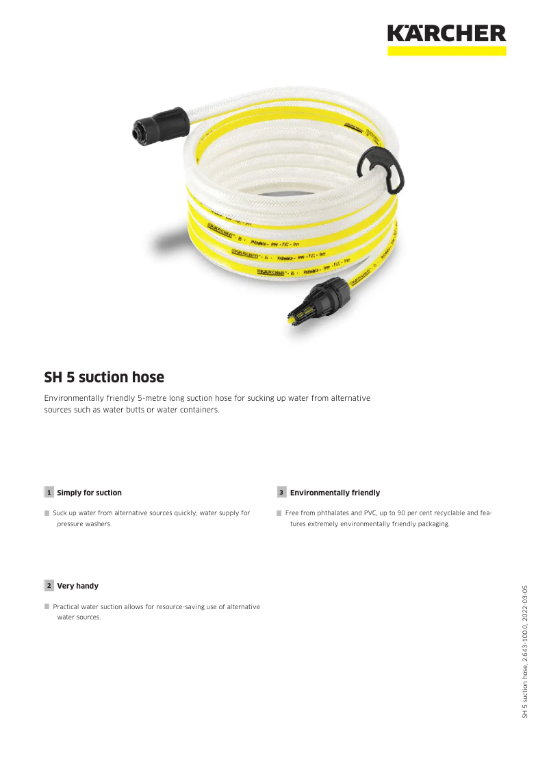 Page 1 de la notice Manuel utilisateur Kärcher SH 5