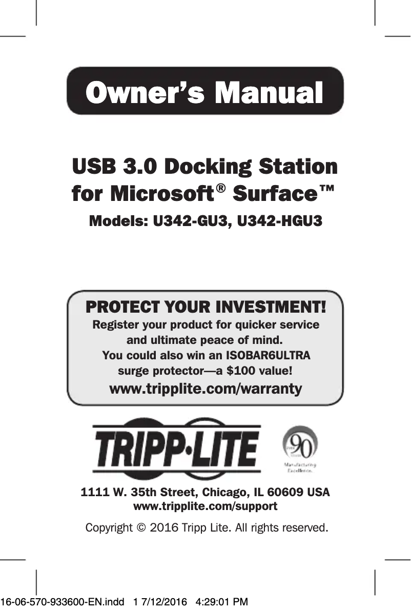 Image de la première page du manuel de l'appareil U342-GU3