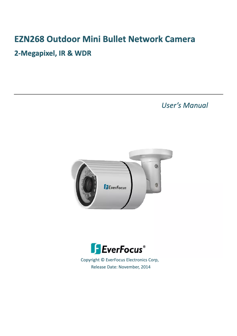 Page 1 de la notice Manuel utilisateur EverFocus EZN268