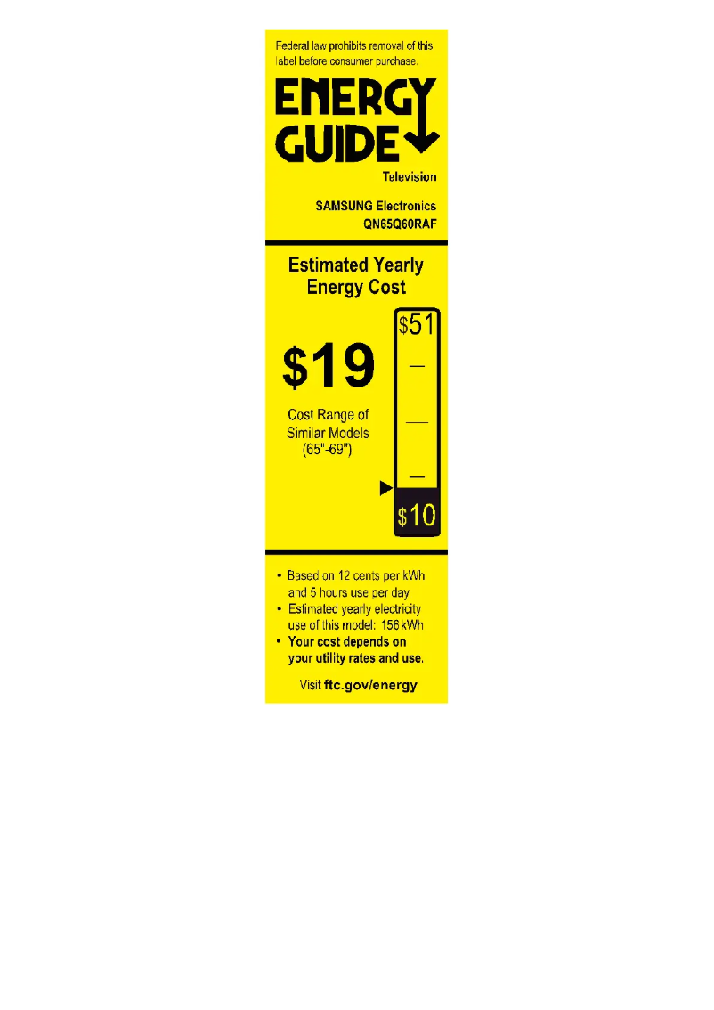 Page n°1 - Label énergétique Samsung QN65Q60RAFXZA