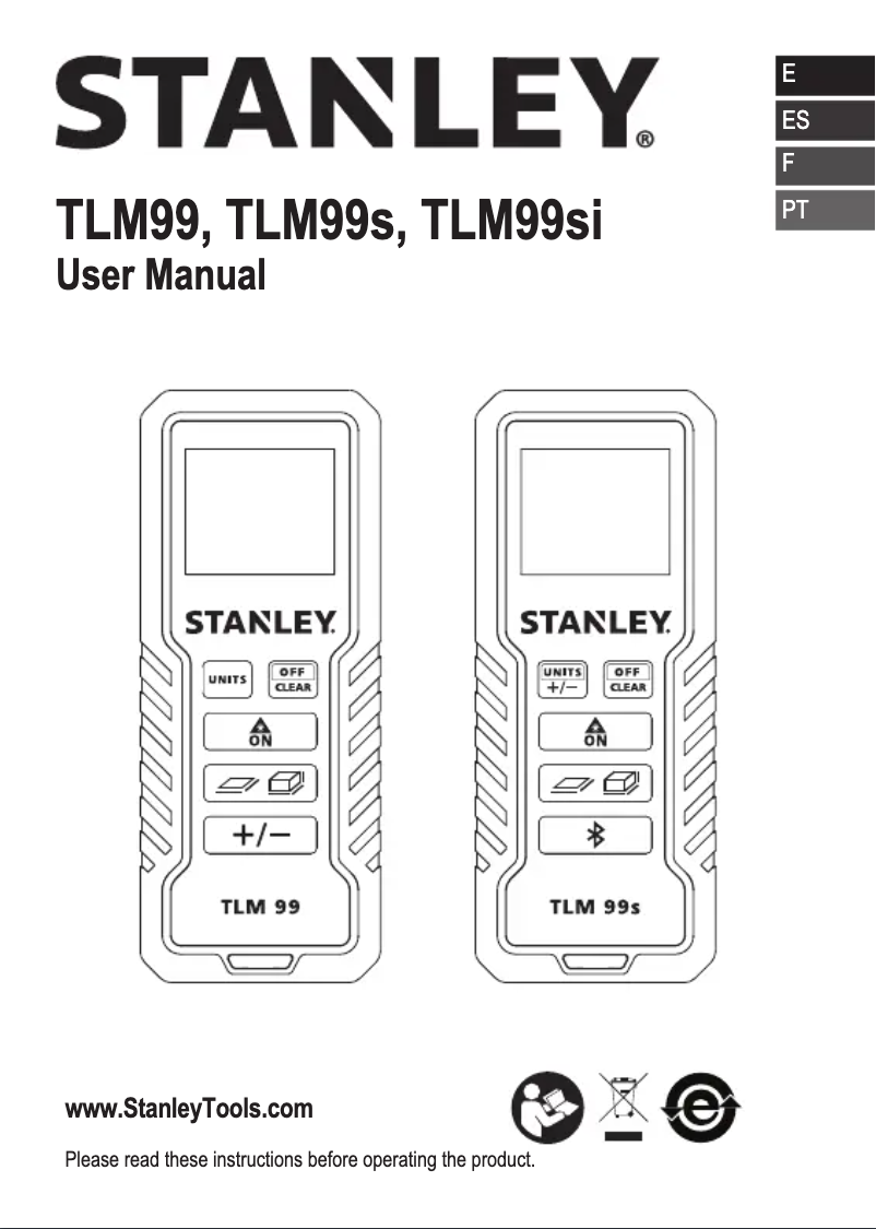 Page 1 de la notice Manuel utilisateur Stanley TLM99