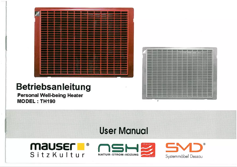 Page n°1 - Manuel utilisateur Mauser Sitzkultur TH190