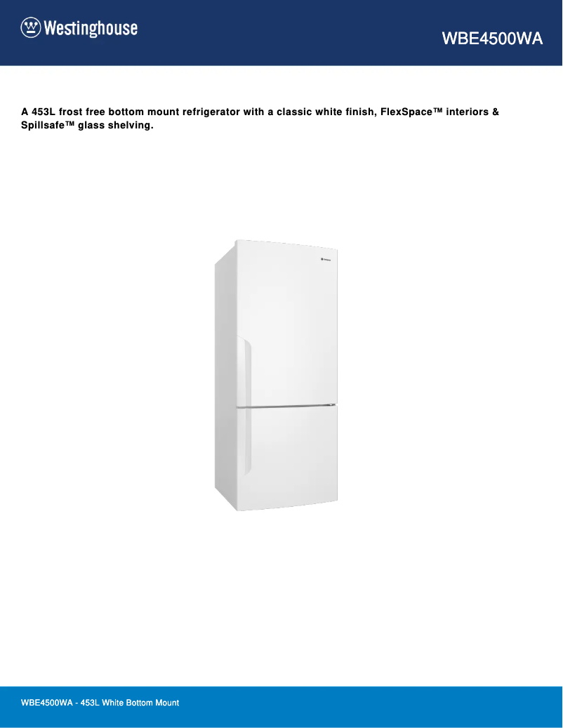 Image de la première page du manuel de l'appareil WBE4500WA